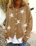 Fongt And Winter New Sweater Women's Cardigan Five-Pointed Star Single Breasted