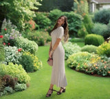 Ribbed Short Sleeve Maxi Dress&nbsp;-Outfit