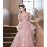 Pink Evening Dress Women's 2025 New Light Luxury Small High-End Senior Sensing Adult