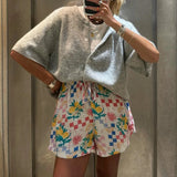 Button Up Short Sleeve Cardigan-Outfit