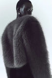 Fongt Winter Women's Artificial Fur Effect Short Jacket Coat-Outfit