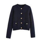Fongt 2025 New Women's Button Knitted Jacket Little Scented Women's Sweater E3336