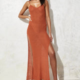 Fongt New Sexy Babes Body-In-Exa-Covered Vacation Sling Women's Knitted Open-Back Dress Women