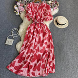 Chiffon Short-Sleeved Dress-Outfit