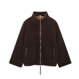 Fongt Explosion Women's Street Fashion With Loose Zipper Coat