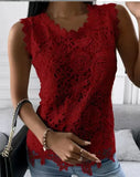 Fongt Explosion Women's 2024 Summer New T-Shirt Back Jacket Lace
