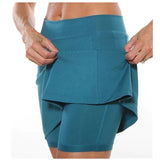 Solid Color Medium Waist Skirt, Exercise Yoga, Three-Point Shorts, Skirt Trousers.-Outfit