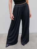 Casual Stretch Elastic Waist Wide Leg