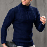 Fongt And Winter New Men's Sweater Men's Turtleneck Flower Long Sleeve Sweater Warm Head Sweater