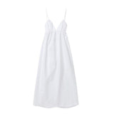Fongt Women's Dress 2025 Temperament Sexy V-Neck Bare Backs A Big Tset-Smeared Tset Skirt