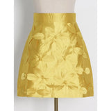 STREET New Fashion 2022 Runway Designer Skirt Women's High Waist Patchwork Appliques Floral Mini