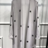 Lace Up Embroidered Beaded Cardigan Robe