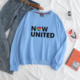 Hoodies Sweatshirt Unisex Crewneck NOW UNITED Letter