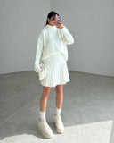 Fongt Solid Color Round Collar Loose Blouse Simple Dress Set In Autumn 2025