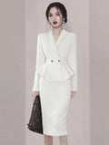 Fongt Wind OL Professional Ass Suit Dress Woman 2025 Korean Version Of Temperament Coat High Waist Half Skirt Two Sets