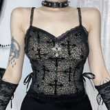 Summer 2024 New Street Hot Girls Flocking Leopard Print Compound Sling Top Girl-Outfit