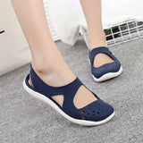 Sandals Slip On Flat Summer Sandals Female Casual Jelly Shoes Hollow Out Mesh Beach Sandals Mesh Sandales Femme