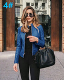 Women Coat Jackets PU Leather Keeps Warm Fashion Long Sleeve black blue Coat Thick Warm Female Jacket 2020 tops