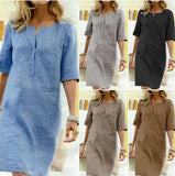Fongt Burst Short-Sleeved Cotton Dress