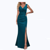 Summer Dress Women Elegant Long Dress for Women Deep V Neck Ankle Length Evening Party Dresses Female Vestidos De