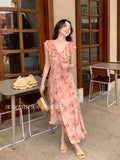 Fongt Xixi 13 Lines 2025 Summer New Elegant Temperament Printing Pure Desire High-Waist Short-Sleeved Dress 88362