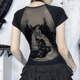 Fongt Summer New Women's Casual Pants Dark Sexy Body-In-Print Lace High-Waisted Flared