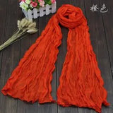 Brand Fashion Casual Foulard All-match Solid Soft Cotton Long Scarf Women