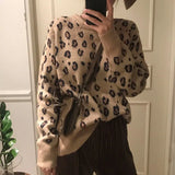 New 2021 Autumn Winter Women's Sweaters Pullovers Leopard Korean Style Knitted Oversize Female Wild Jumpers