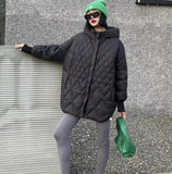 Autumn And Winter New Down Jacket Female Long Loose White Duck Velvet Light Hooded Down Jacket Female Coat Tide-Outfit
