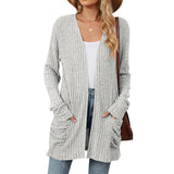 Fall / Winter 2024 Women's Knit Pocket Long Sleeve Casual Cardigan Coat-Outfit