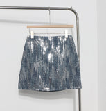 Real Shooting Hot Girl High Waist A Word Lysing Skirt New Flash Short Skirt Anti-Walking Step Bag Hip Skirt
