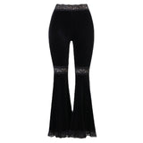 Summer New Women's Flared Trousers Dark Flared Lace Stitching And Hip-Hop Dancing-Outfit