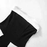 Contrast Mock Pocket Tube Top Maxi Skirt Set-Outfit