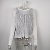 Striped See-Through Long Sleeve Top-Outfit