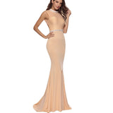 Women's Dress Popular Style Splicing Diamond-Encrusted Back Tailing Dinner Banquet-Outfit