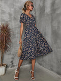 Women's Wear Station Summer Small Floral Print Short-Sleeved Dress-Outfit