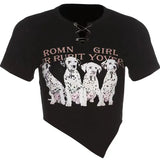 Fongt Short-Sleeved T-Shirt Women's Design Sense 2024 Summer New Irregular Hot Girls Short Student Slim Jacket