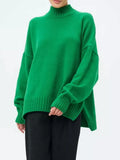 Fongt And Winter Half-High Collar Thread Sweater Solid Color Cover Loose Casual Knitwear