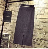 Fongt Half-Dress Girl Spring And Autumn Winter 2023 New Wool High Waist Long Open Fork And Hip Long
