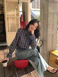Fongt Xixi 2025 Spring New Temperament Retro Ins Round Neck Tucked Blouse Female 89218