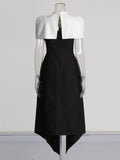French Temperament Sling Long Dress 2025 Summer New Bumpy Color Splicing Long High-Sense Dress Dress