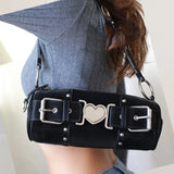 Y2K Heart Metal Chain Shoulder Bag-Outfit