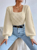 Fongt And Winter New Solid Color Square Sweater Women's Top Fashion Pure Color Knitwear