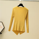 Sexy V-Neck Long Sleeve Pullover Knitted Sweater Women 2023 Winter Sweaters Knitwear Korean Woman Clothes