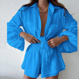 Fongt Women's Casual Fashion Sleek Sleeker Shorts Shirt Set In Summer 2025