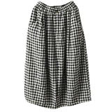 Fongt New Retro-Colored Woven Linen Lattice Skirt Tight Waist Thin Half-Dress Skirt Temperament Cotton A-Song