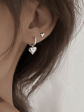 Irregular Heart Pendant Hoop Earring-Outfit