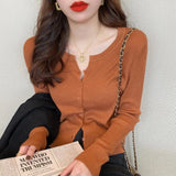 Fongt And Winter Knitwear With A Thin White Cardigan Coat With A Slim Long-Sleeved Sweater Jacket-Outfit
