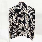 Fongt New Star Fashioned Metal Snitch Red Gallprint Suit Jacket Longs