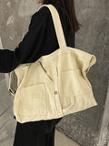 Vintage Wash Large Shoulder Bag-Outfit
